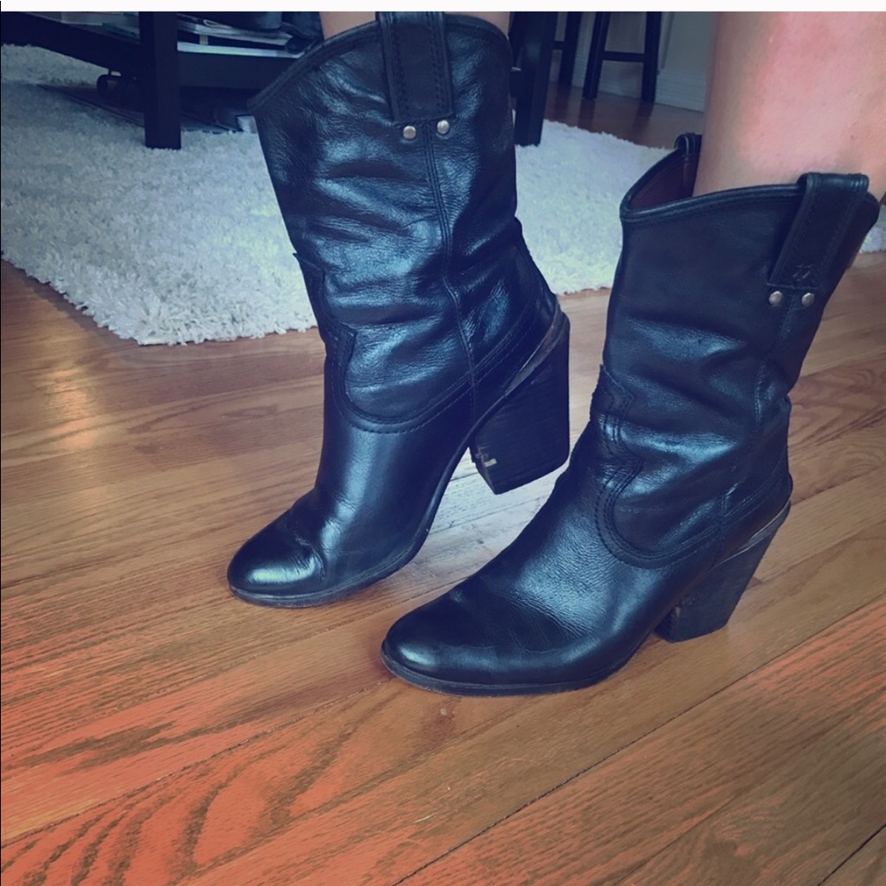 Lucky Brand Leather Cowboy Boots